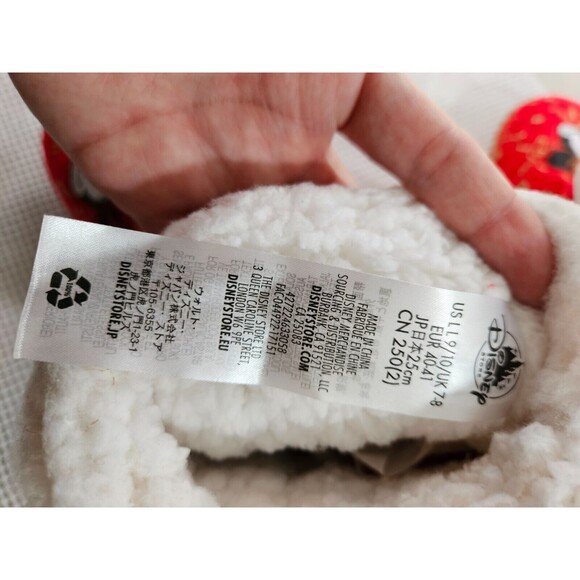 Disney Christmas Slipper Boots, Red, Size L 9/10, Festive Mickey & Minnie Design - Picture 5 of 9